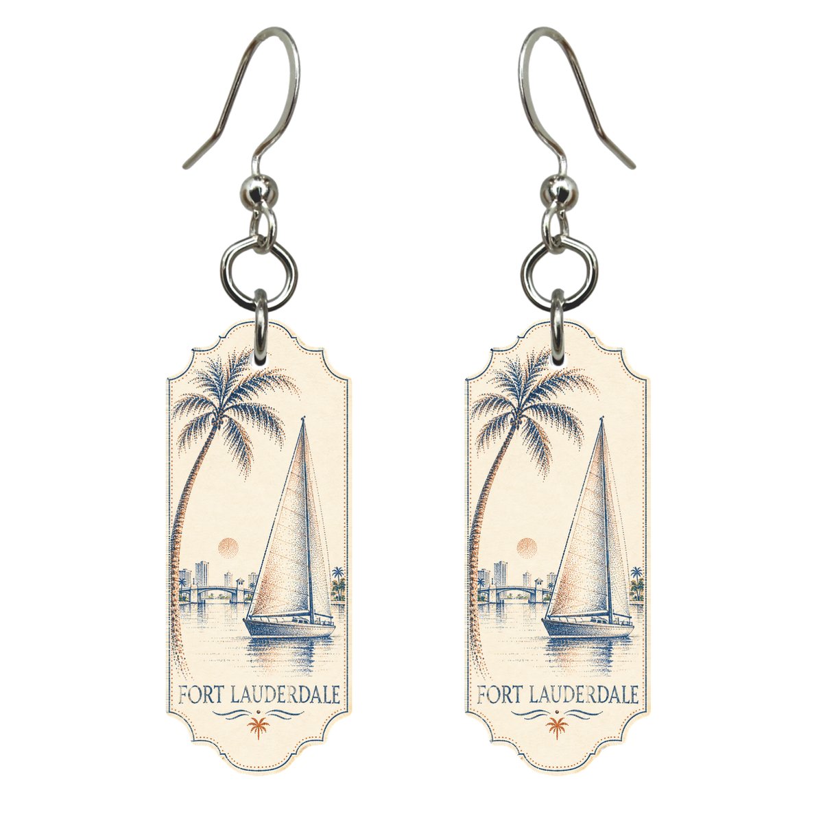 She's Choosing Fort Lauderdale Earrings | Sparse Pointillism | S896