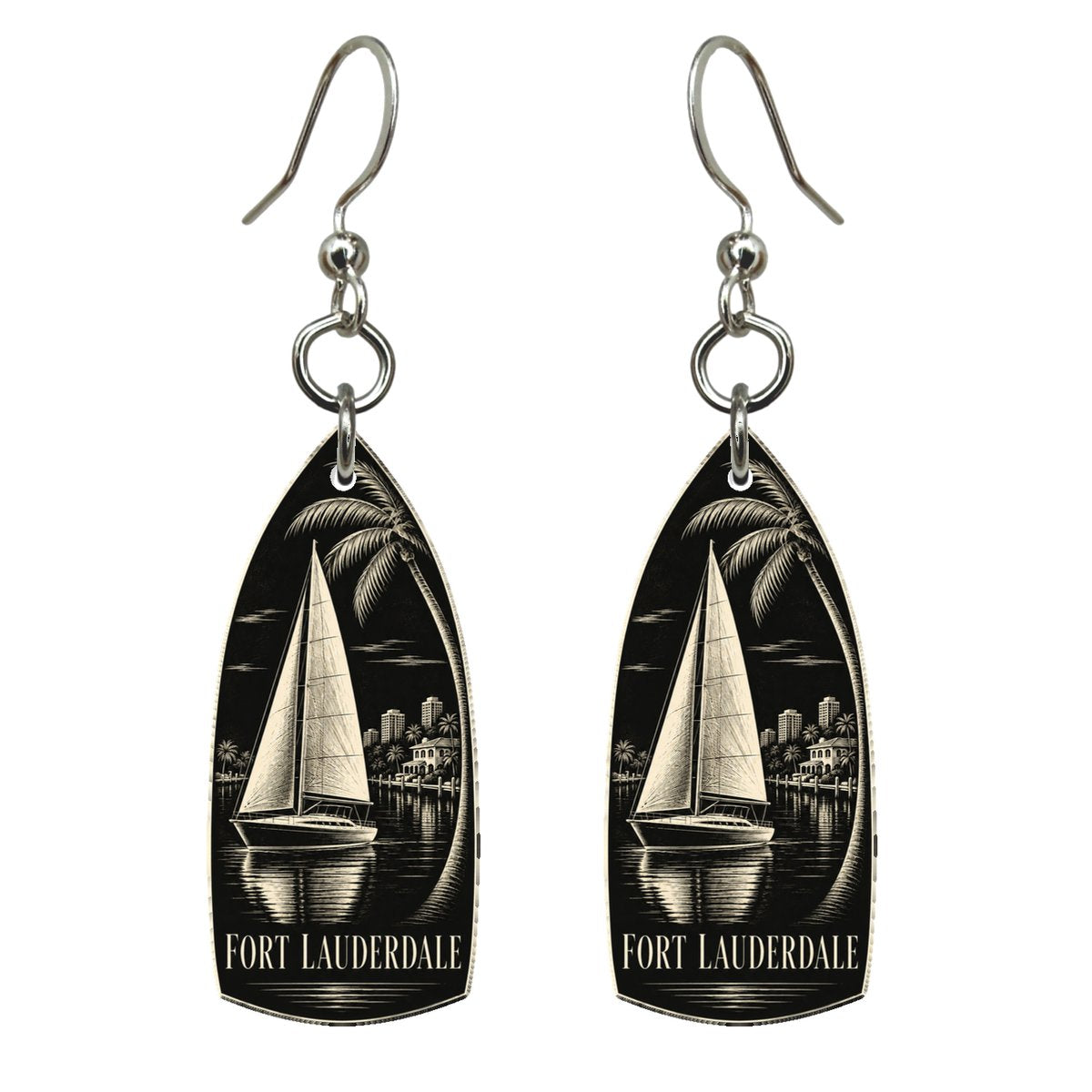 She's Choosing Fort Lauderdale Earrings | Scratchboard | S897