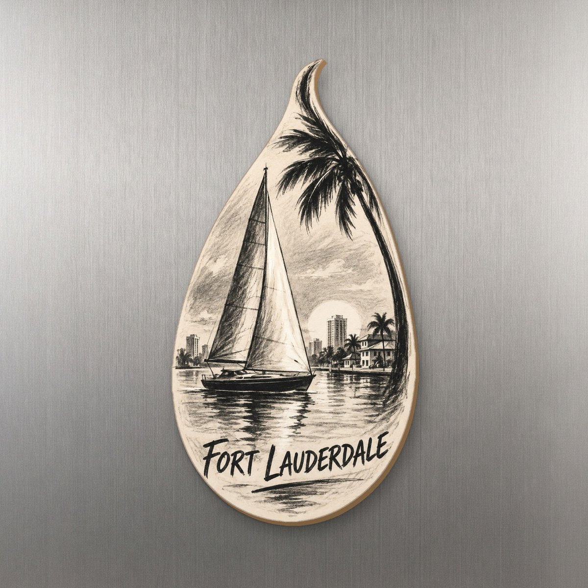 She's Choosing Fort Lauderdale Magnet | Charcoal Gesture | S898-M