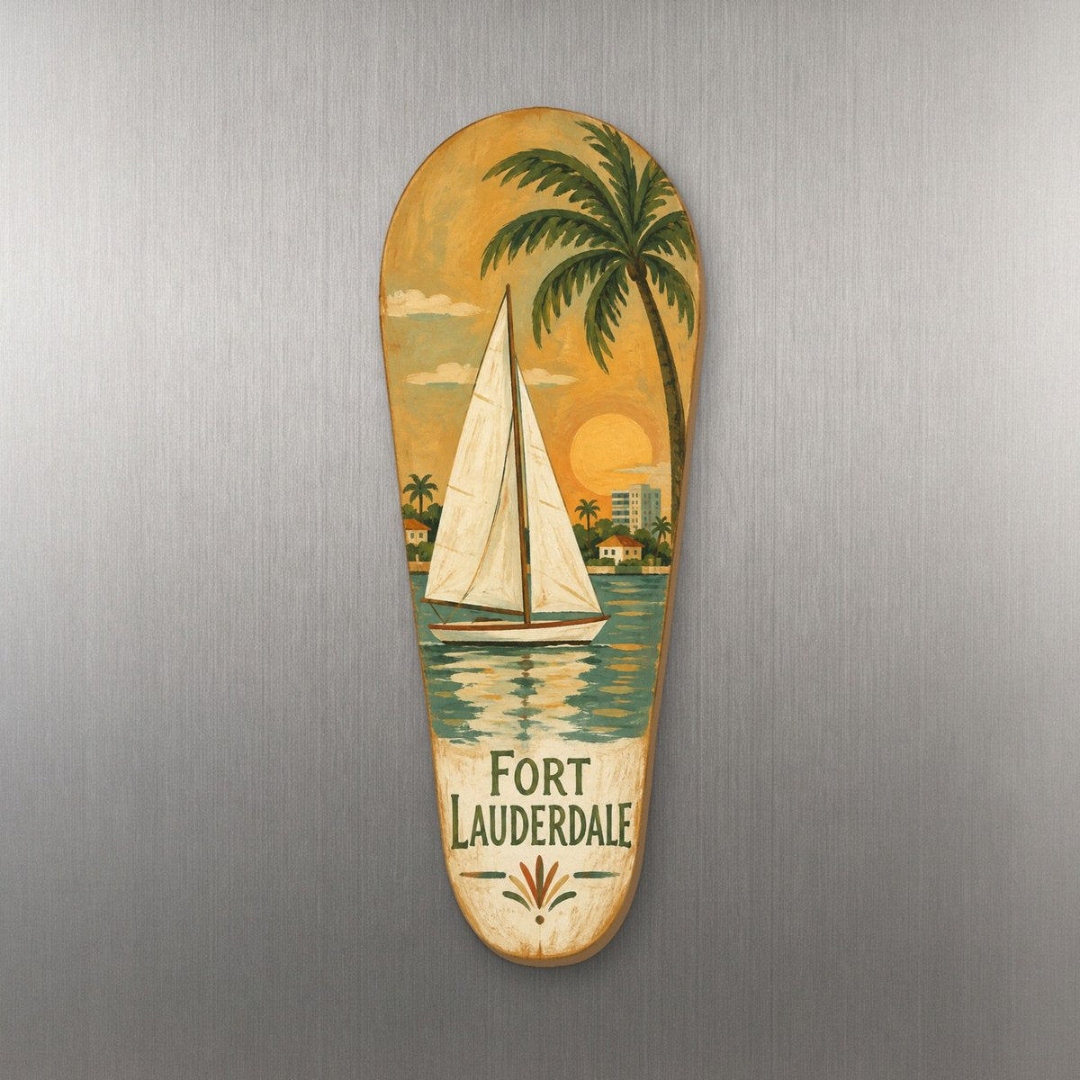 She's Choosing Fort Lauderdale Magnet | Naive Folk Painting | S901-M