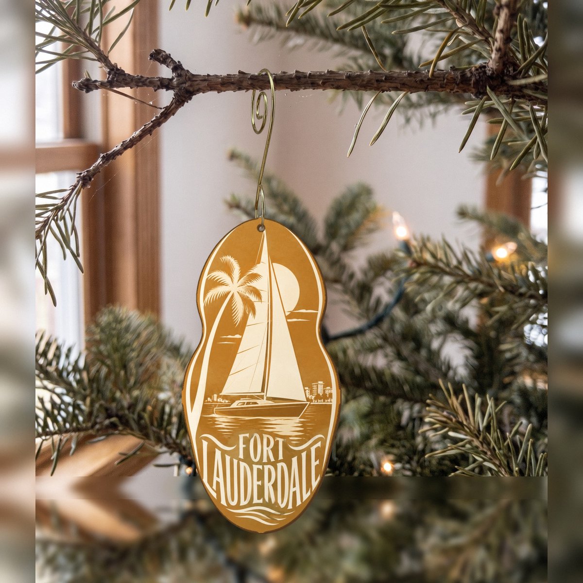 She's Choosing Fort Lauderdale Ornament | Typographic Illustration | S904-O