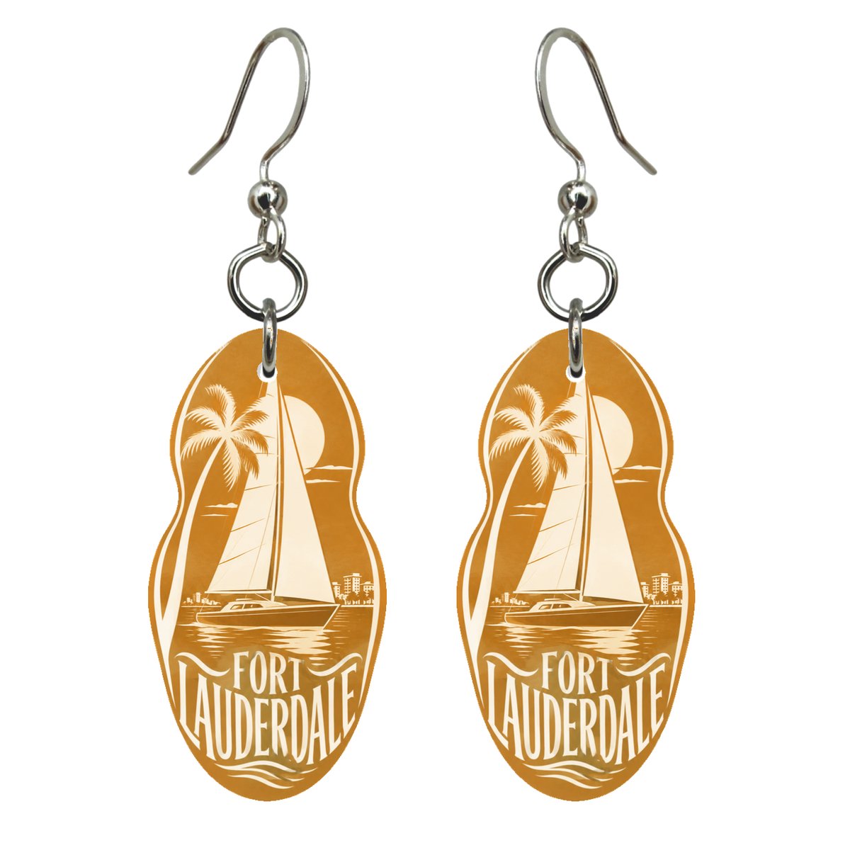 She's Choosing Fort Lauderdale Earrings | Typographic Illustration | S904