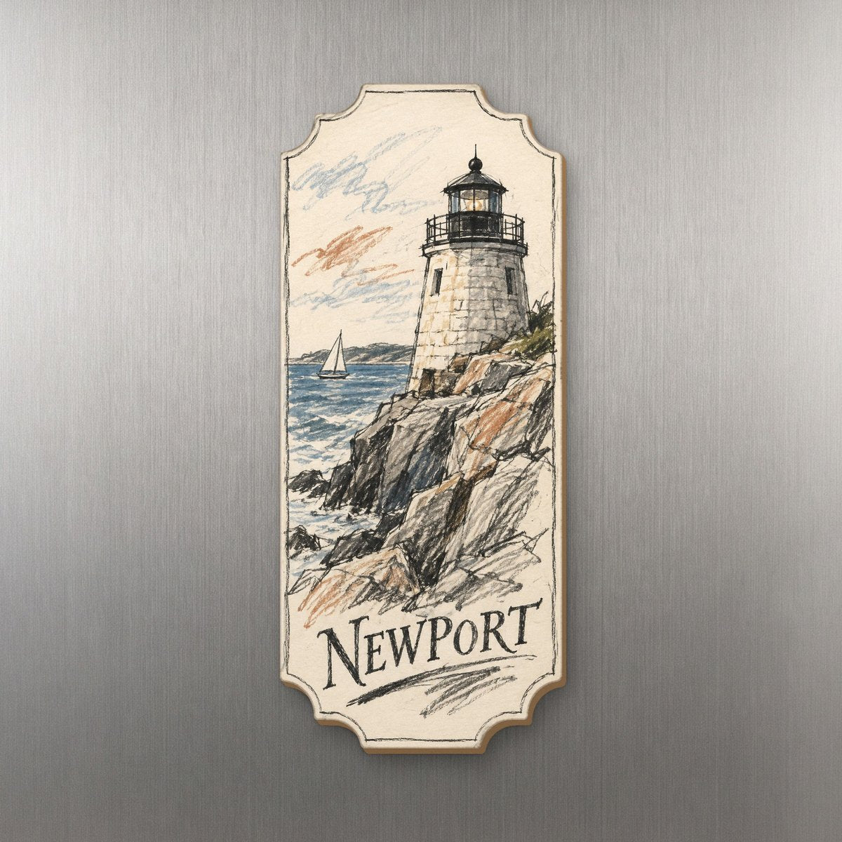 She's Choosing Newport, Rhode Island Magnet | Loose Contour Sketch | S908-M