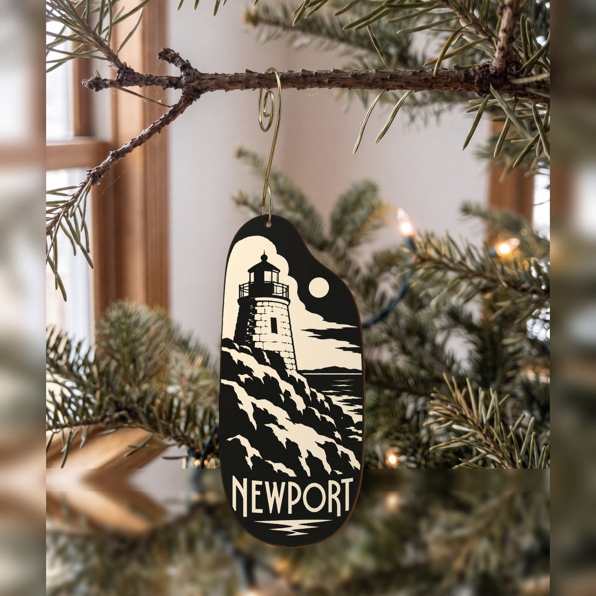 She's Choosing Newport, Rhode Island Ornament | Notan | S909-O