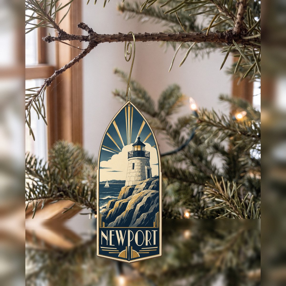 She's Choosing Newport, Rhode Island Ornament | Art Deco | S910-O