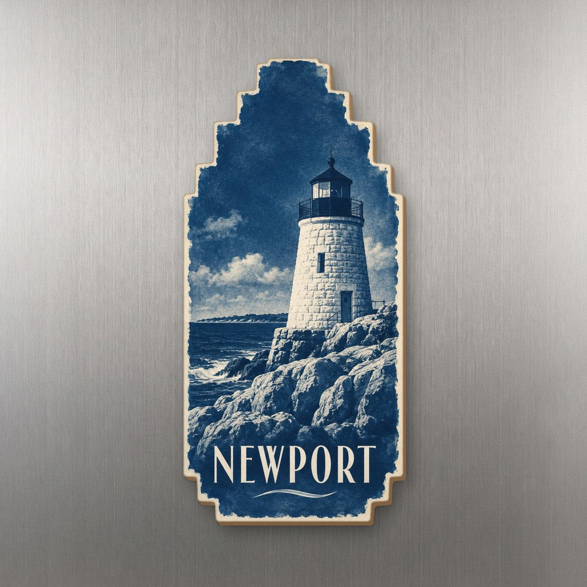 She's Choosing Newport, Rhode Island Magnet | Cyanotype-Inspired | S912-M