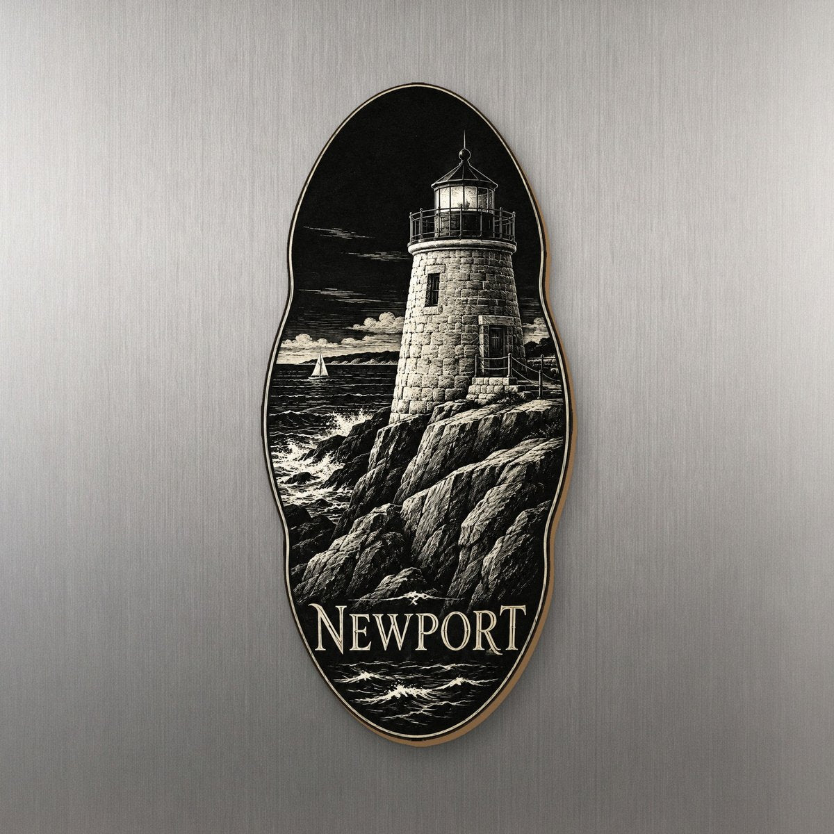 She's Choosing Newport, Rhode Island Magnet | Scratchboard | S915-M