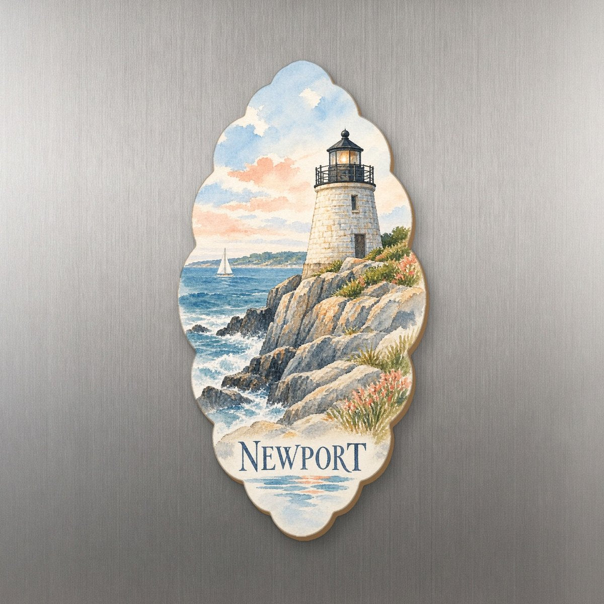 She's Choosing Newport, Rhode Island Magnet | Restrained Watercolor | S917-M