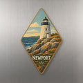 She's Choosing Newport, Rhode Island Magnet | Naive Folk Painting | S919-M