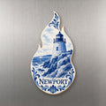 She's Choosing Newport, Rhode Island Magnet | Blue-And-White Ceramic Illustration | S920-M