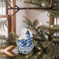 She's Choosing Newport, Rhode Island Ornament | Blue-And-White Ceramic Illustration | S920-O