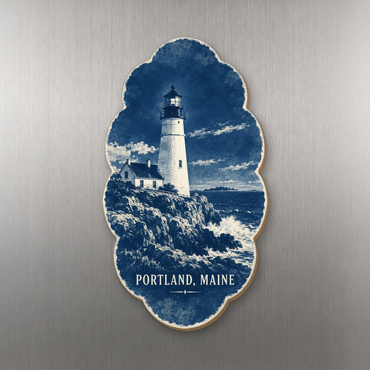 She's Choosing Portland, Maine Magnet | Cyanotype-Inspired | S931-M