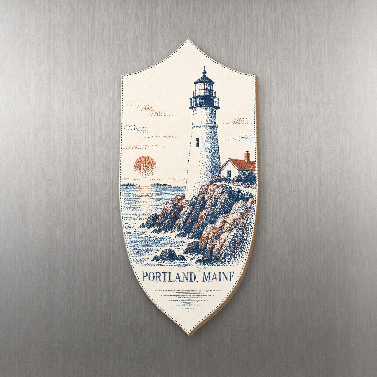She's Choosing Portland, Maine Magnet | Sparse Pointillism | S933-M