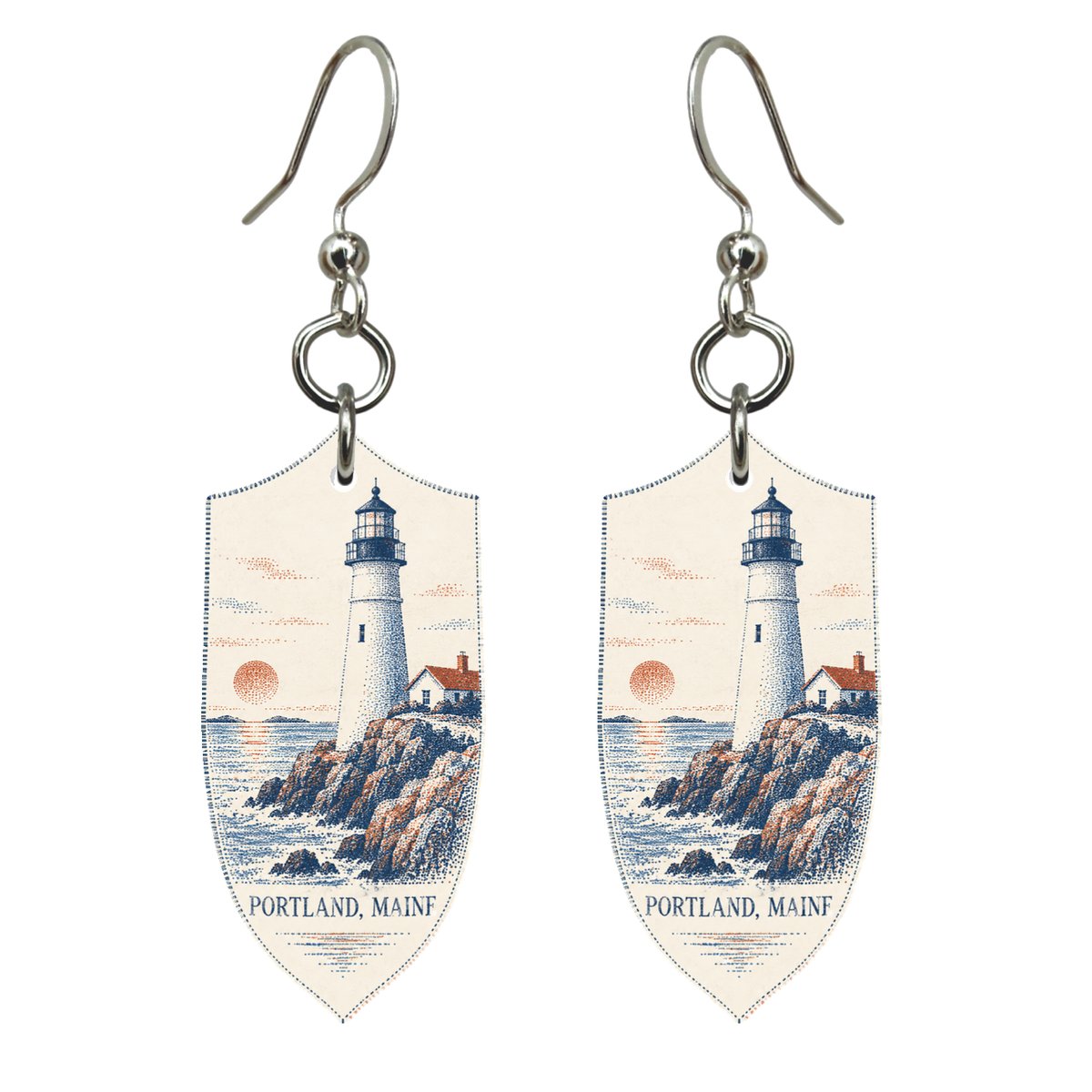 She's Choosing Portland, Maine Earrings | Sparse Pointillism | S933
