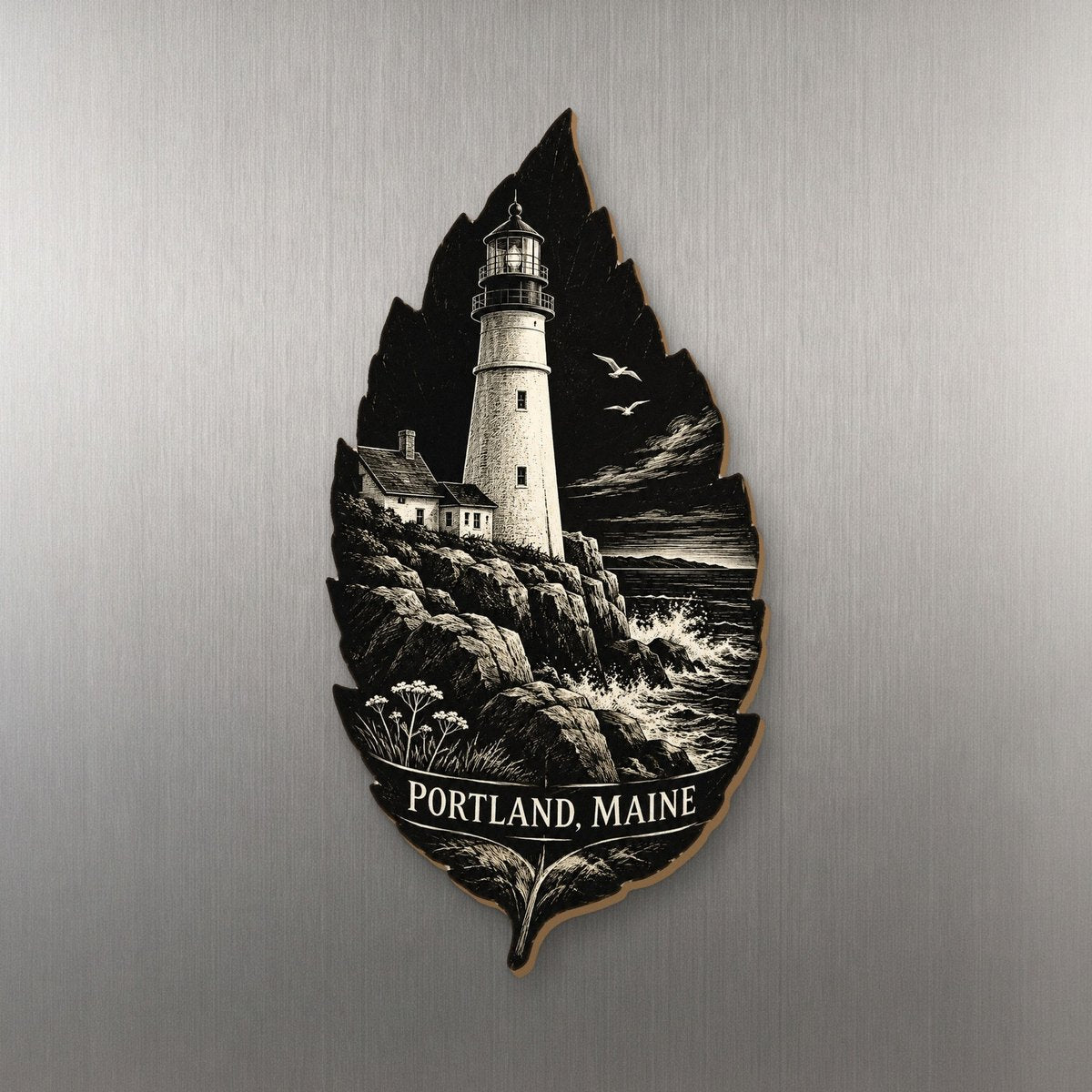 She's Choosing Portland, Maine Magnet | Scratchboard | S934-M