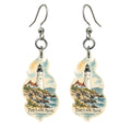 She's Choosing Portland, Maine Earrings | Pen and Watercolor Wash | S937