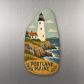 She's Choosing Portland, Maine Magnet | Naive Folk Painting | S938-M