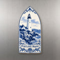 She's Choosing Portland, Maine Magnet | Blue-And-White Ceramic Illustration | S939-M