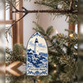 She's Choosing Portland, Maine Ornament | Blue-And-White Ceramic Illustration | S939-O