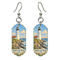 She's Choosing Portland, Maine Earrings | Colored Pencil over Gouache | S942