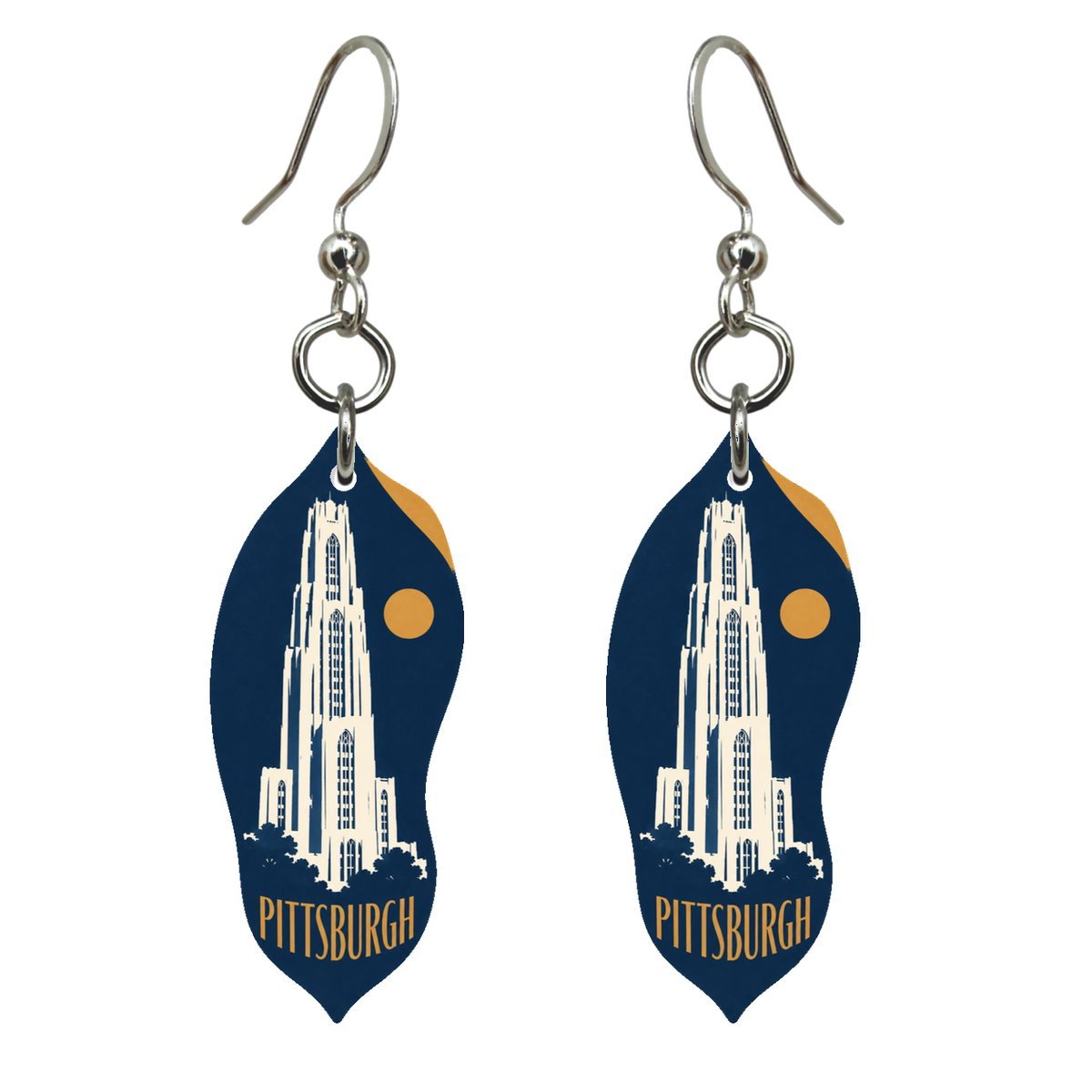 She's Choosing Pittsburgh Earrings | Negative-Space Silhouette | S943