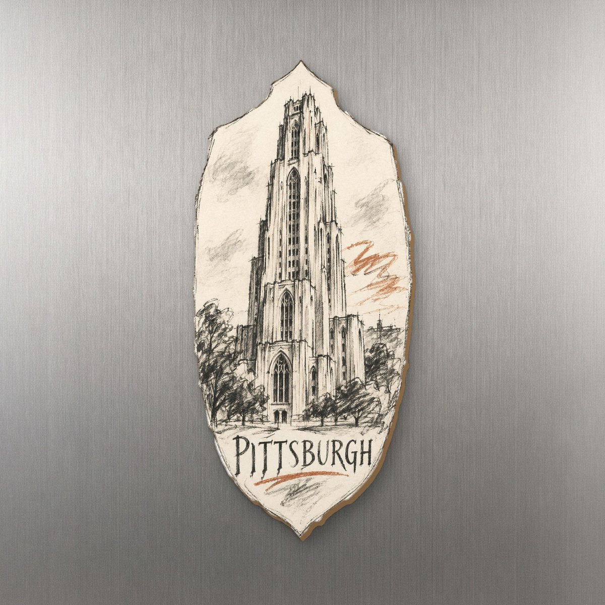 She's Choosing Pittsburgh Magnet | Loose Contour Sketch | S945-M