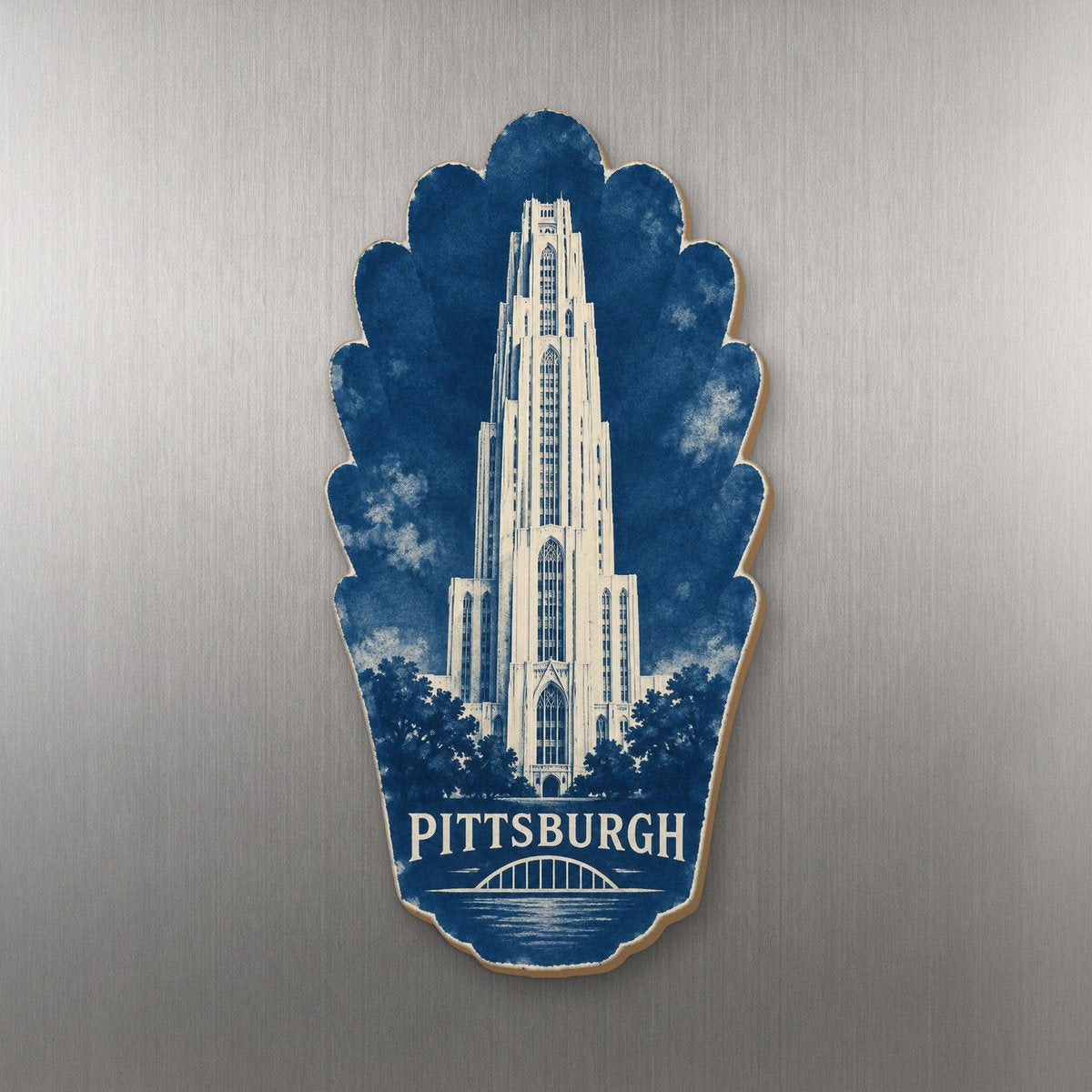 She's Choosing Pittsburgh Magnet | Cyanotype-Inspired | S949-M