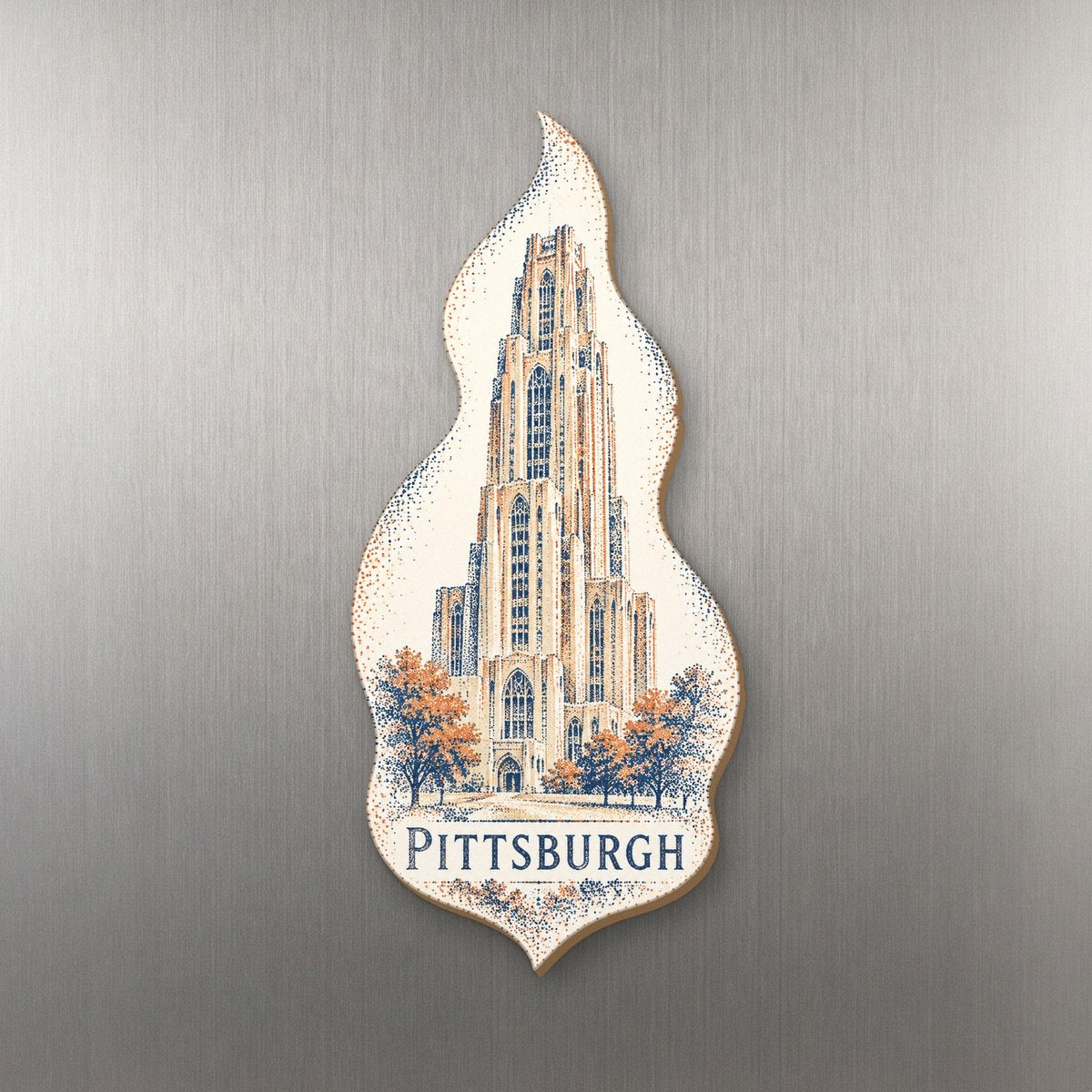 She's Choosing Pittsburgh Magnet | Sparse Pointillism | S951-M
