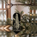 She's Choosing Pittsburgh Ornament | Scratchboard | S952-O