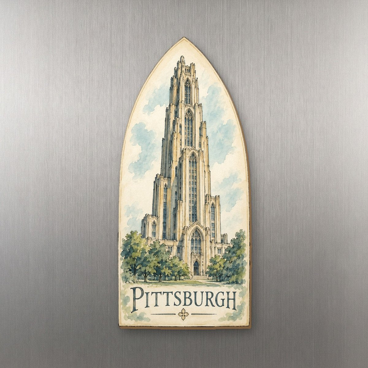 She's Choosing Pittsburgh Magnet | Pen and Watercolor Wash | S955-M