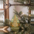 She's Choosing Pittsburgh Ornament | Naive Folk Painting | S956-O
