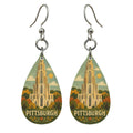 She's Choosing Pittsburgh Earrings | Naive Folk Painting | S956