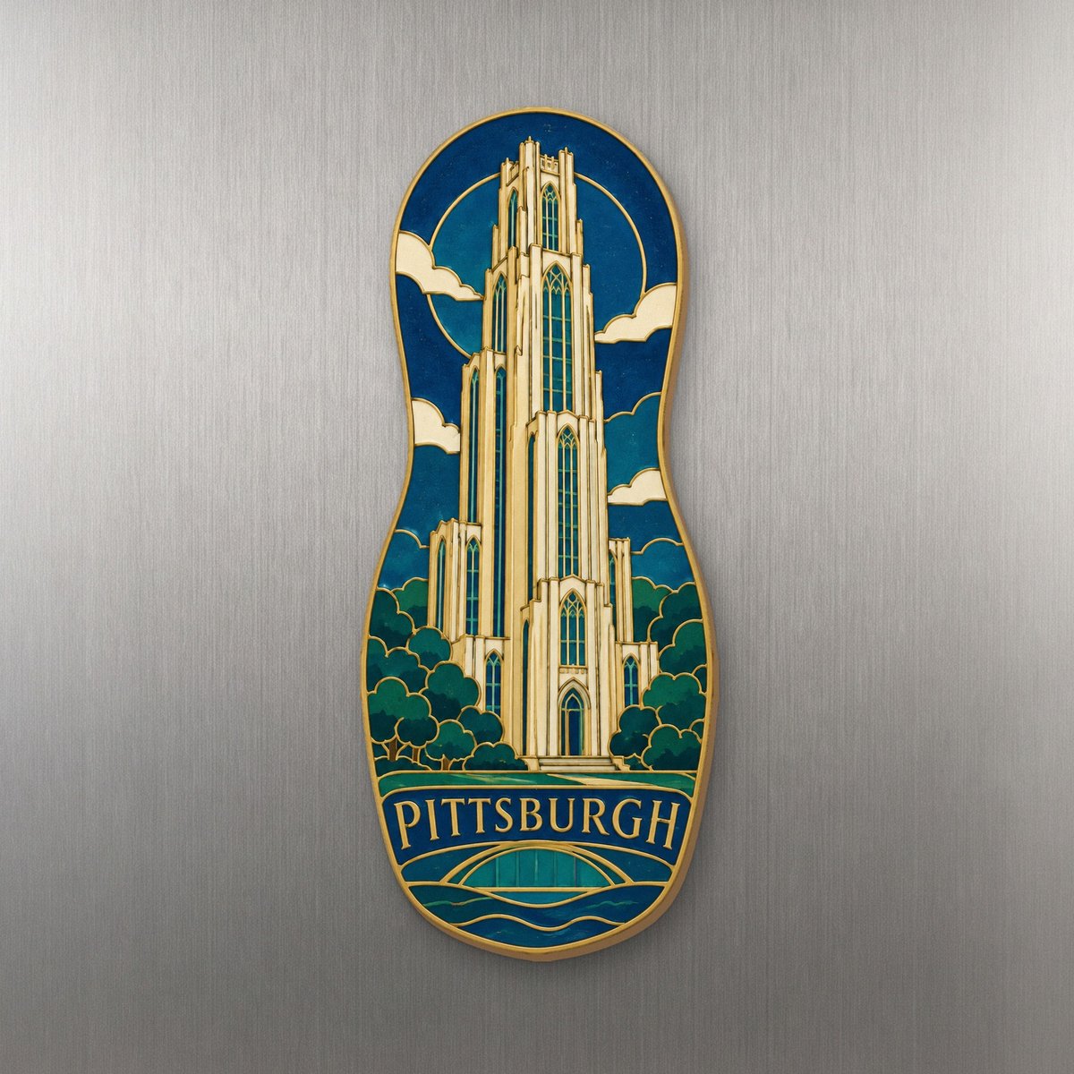 She's Choosing Pittsburgh Magnet | Cloisonné-Inspired Graphic | S958-M