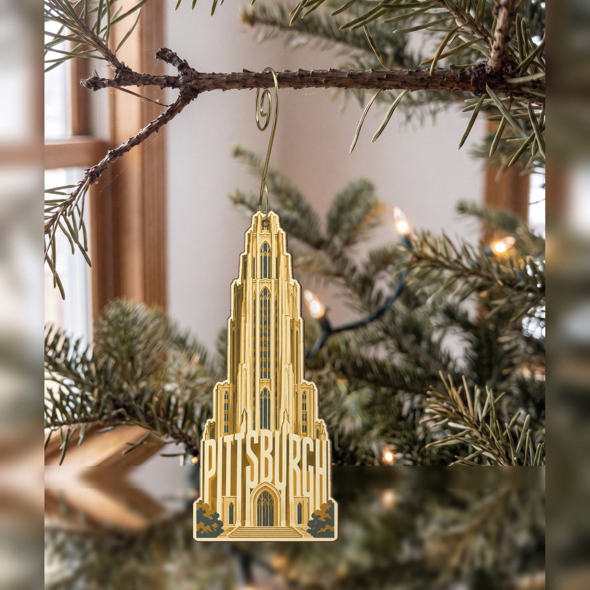 She's Choosing Pittsburgh Ornament | Typographic Illustration | S959-O