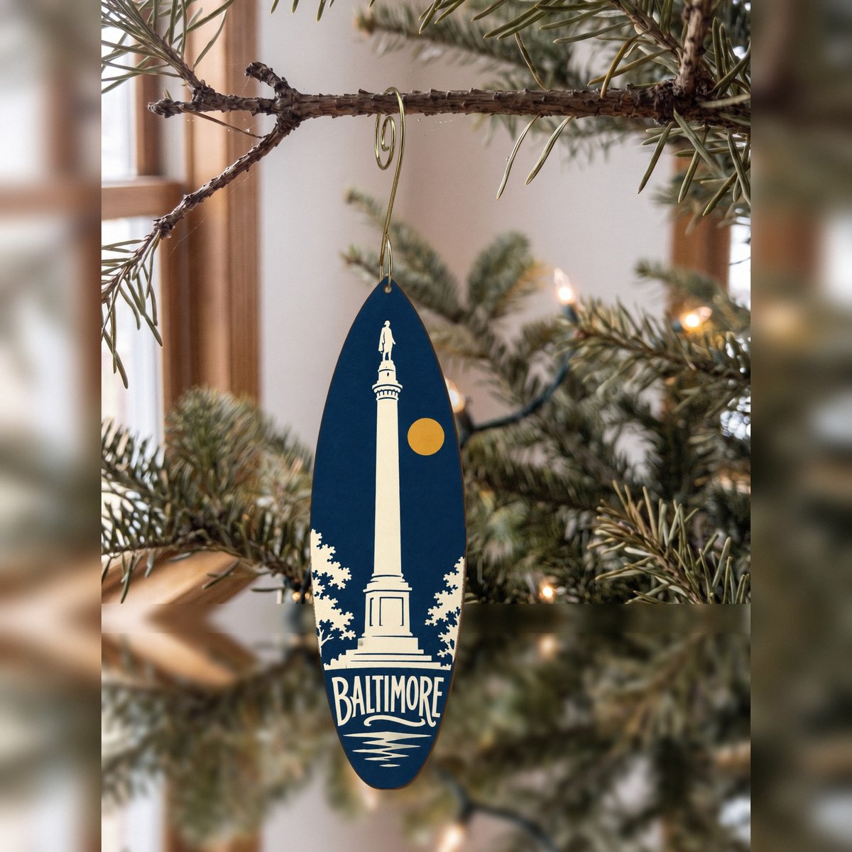 She's Choosing Baltimore Ornament | Negative-Space Silhouette | S961-O