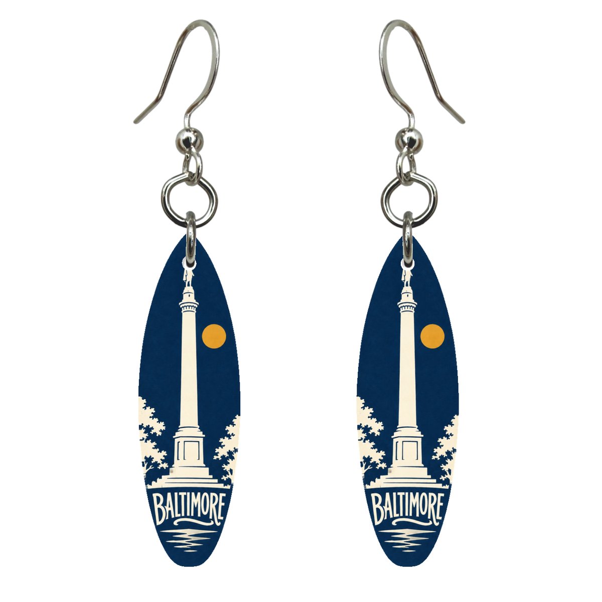 She's Choosing Baltimore Earrings | Negative-Space Silhouette | S961