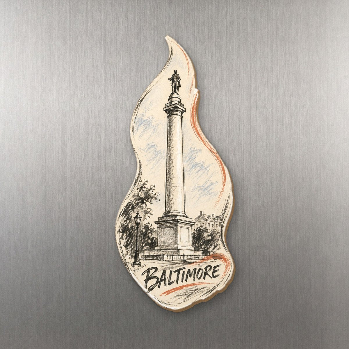 She's Choosing Baltimore Magnet | Loose Contour Sketch | S963-M
