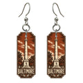 She's Choosing Baltimore Earrings | Woodcut | S966
