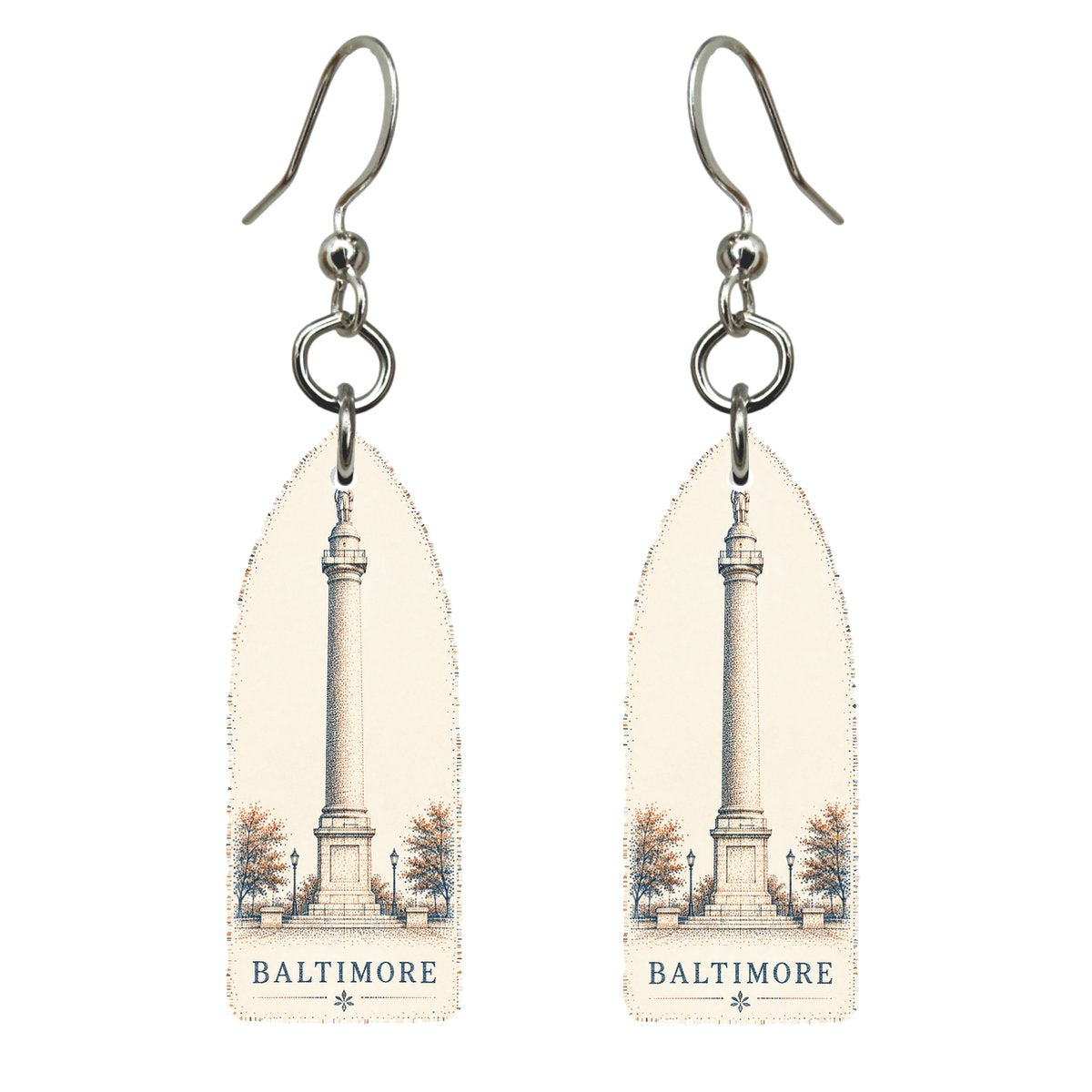 She's Choosing Baltimore Earrings | Sparse Pointillism | S969
