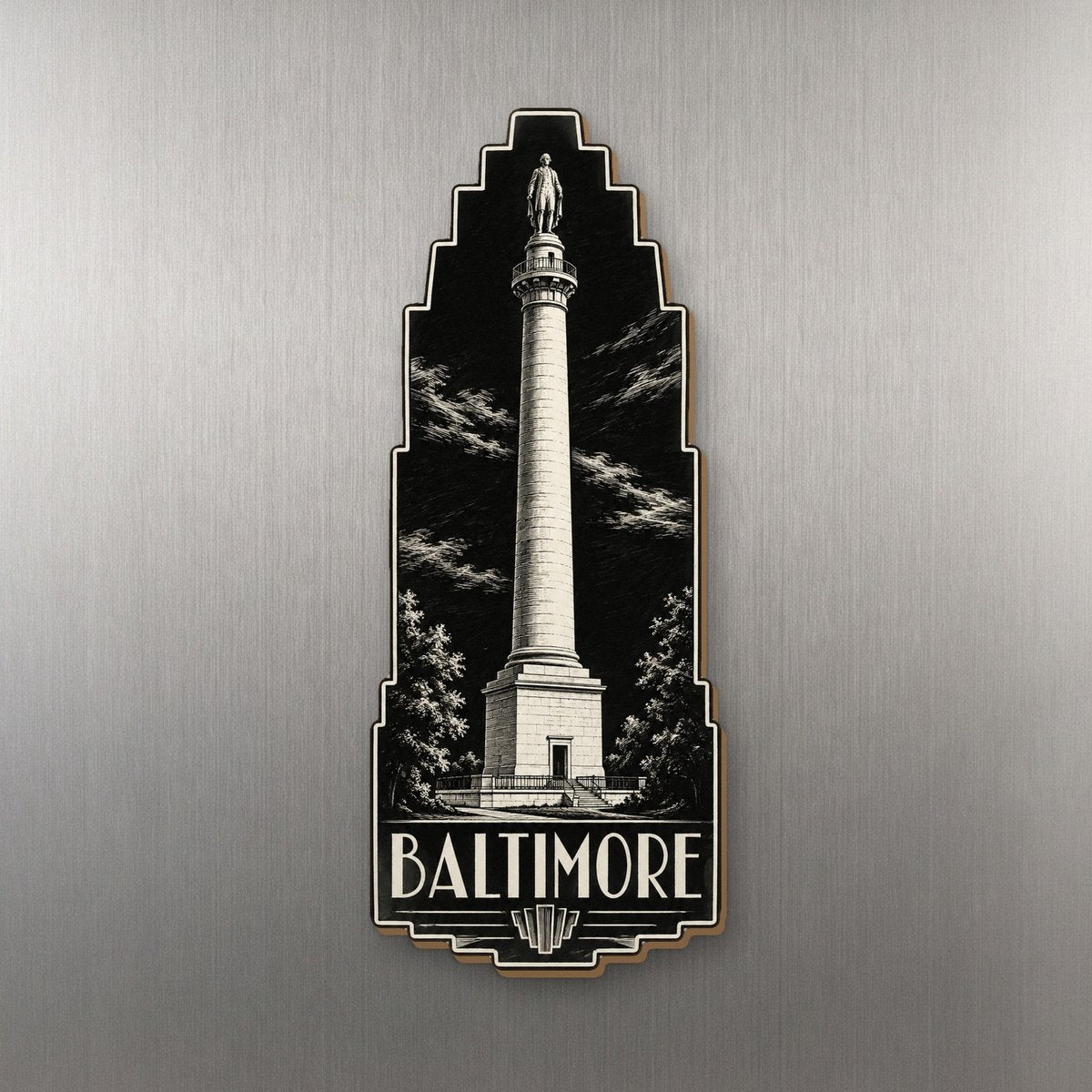 She's Choosing Baltimore Magnet | Scratchboard | S970-M