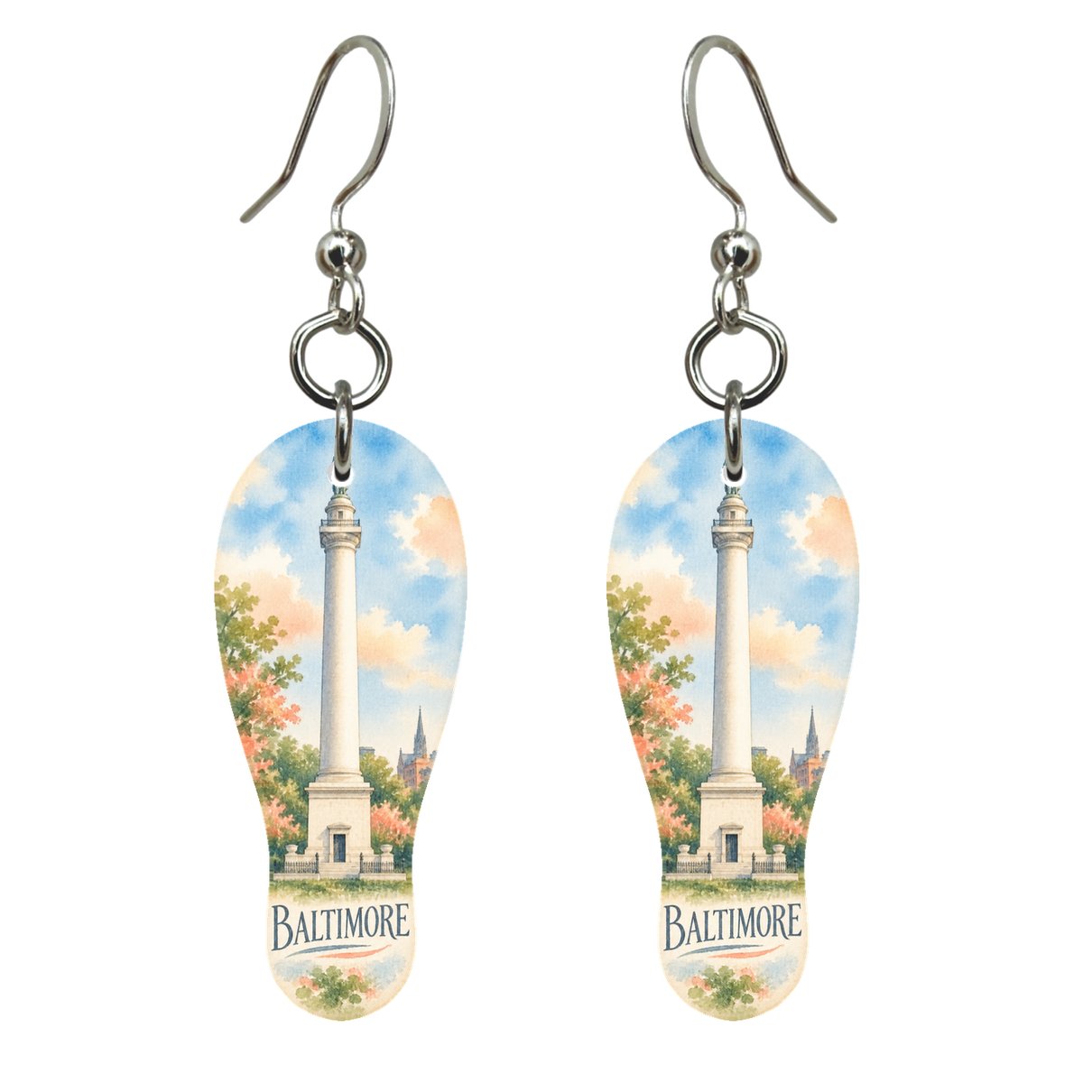 She's Choosing Baltimore Earrings | Restrained Watercolor | S972