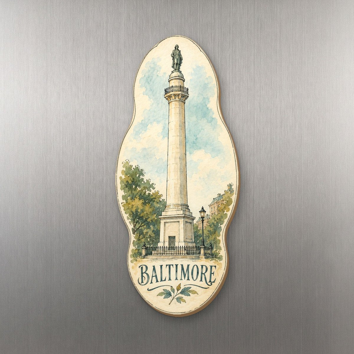 She's Choosing Baltimore Magnet | Pen and Watercolor Wash | S973-M
