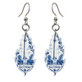 She's Choosing Baltimore Earrings | Blue-And-White Ceramic Illustration | S975