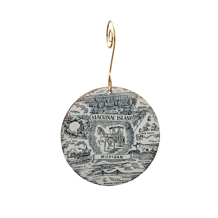 Mackinac Island Map Ornament #S979