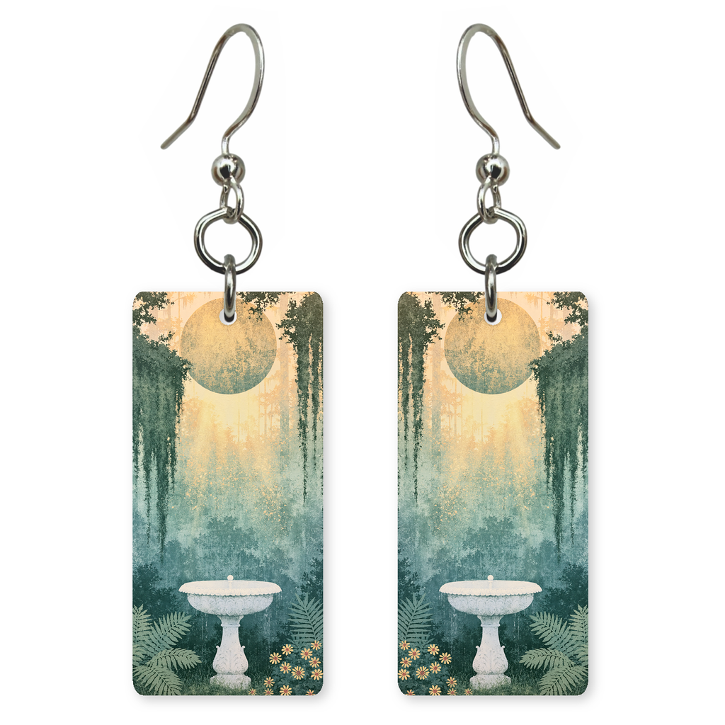 She's Choosing Georgia Earrings | Moonlit Garden Fountain