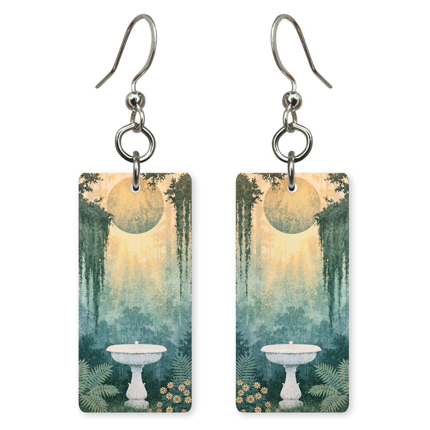 She's Choosing Georgia Earrings | Moonlit Garden Fountain