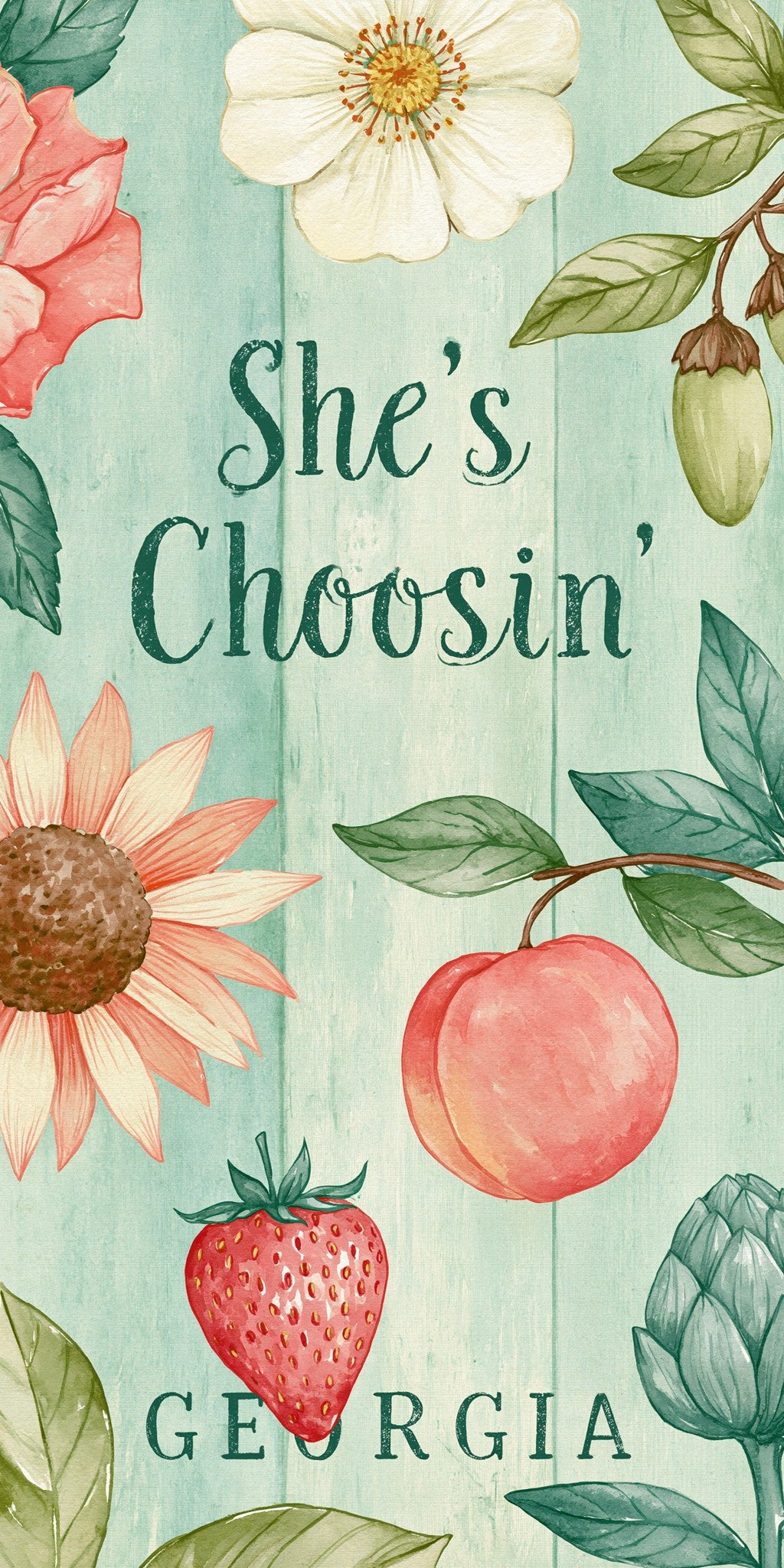 Peach Floral Frame — full design art