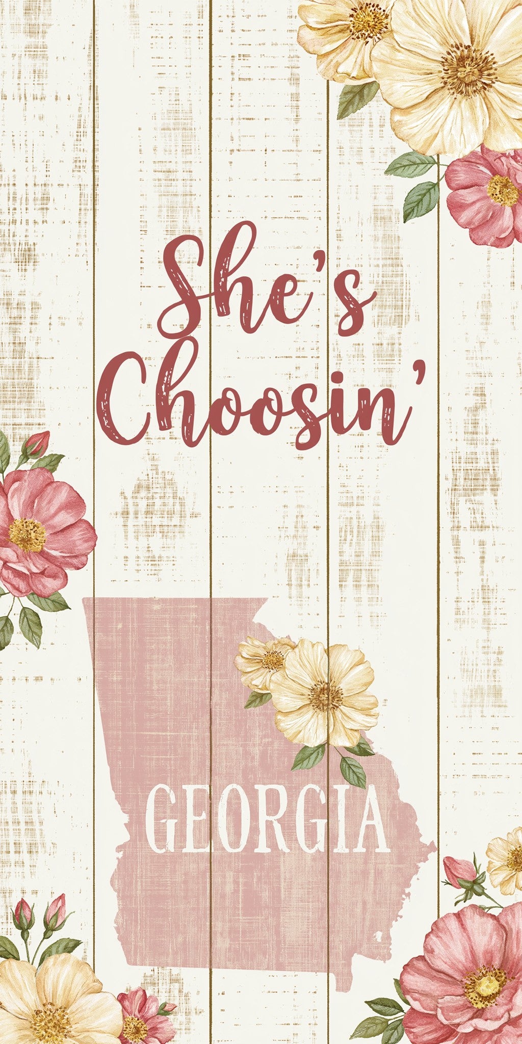 Pink Plank Floral — full design art
