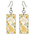 Golden Poppies — She's Choosing earrings, shown as a pair