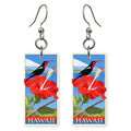 Hawaii red hibiscus earrings